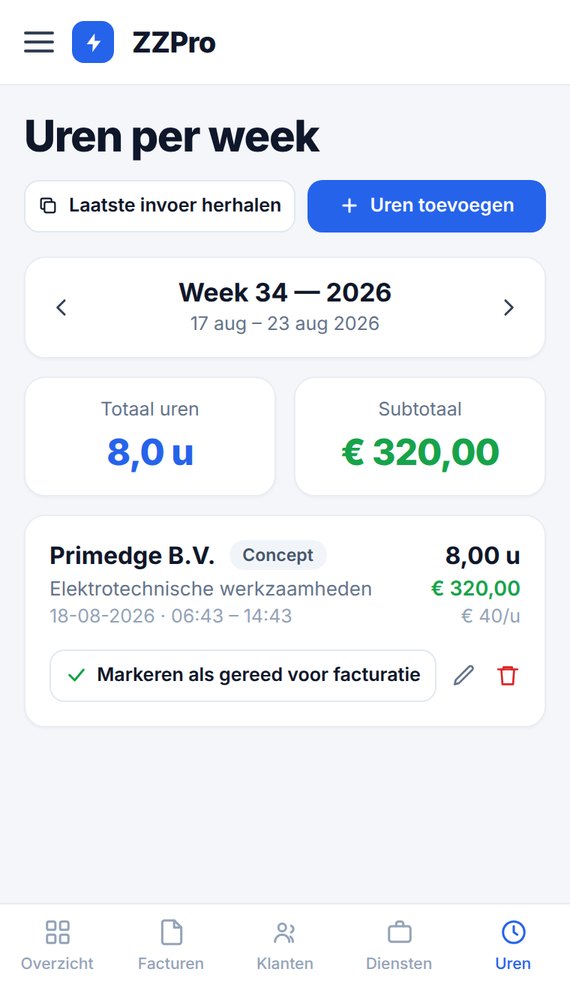 Weekoverzicht uren
